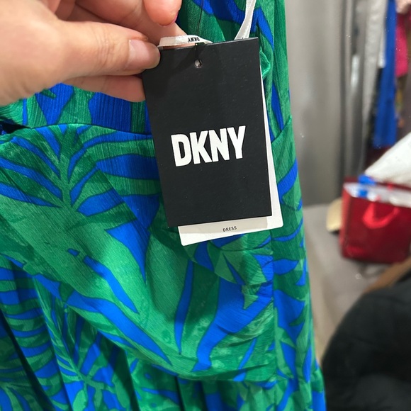 DKNY Vibrant Blue and Green High Low Dress - Picture 4 of 8